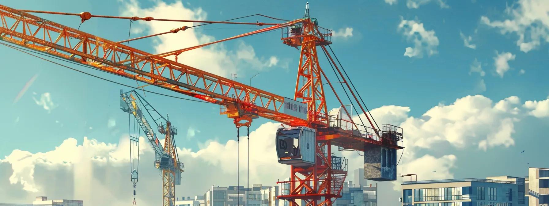 Mobile crane against a blue sky with clouds, showcasing construction equipment for heavy commercial lifts in Boston, relevant to crane rental services and HVAC projects.