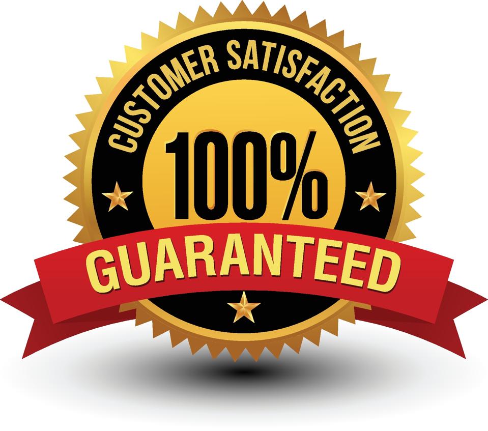 Customer satisfaction guarantee badge with "100% Guaranteed" text, emphasizing commitment to reliable crane rental services in Southern Massachusetts.