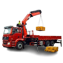 30-ton boom truck lifting HVAC equipment, showcasing crane capabilities for construction and mechanical projects in Bridgewater, MA.